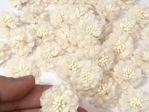 Flor Juta - 3,0 cm - Bege - 2 unid.