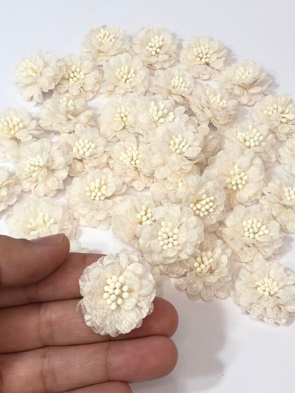 Flor Juta - 3,0 cm - Bege - 2 unid.