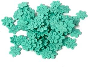 Flor Margarida - Turquesa - 2mm - Aprox 100unid