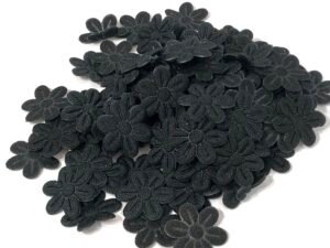 Flor Margarida - Preto - 2mm - Aprox 100unid