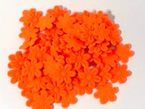Flor Margarida - Laranja Neon - 2mm - Aprox 100unid