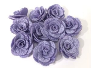 Flor Rosa Malha - Lilás - 10unid