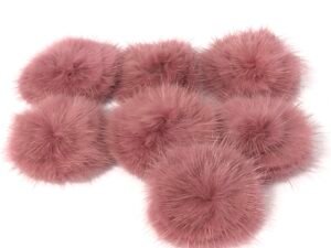 Pompom - Pelúcia Rosa Antigo Achatado - 4,5cm - 02unid