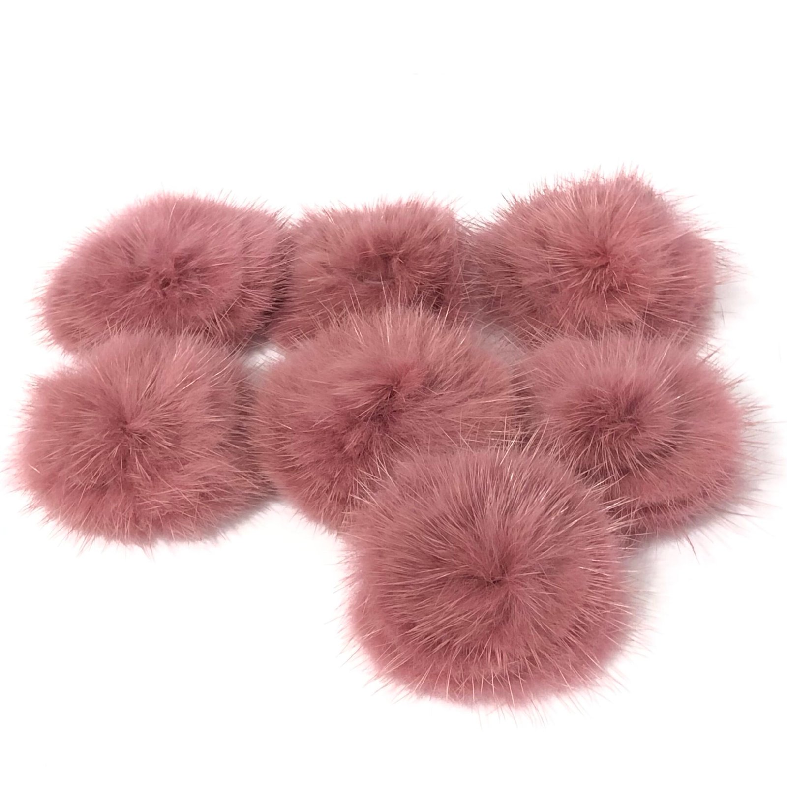 Pompom Pelúcia Rosa antigo achatado  -4,5cm
02unid