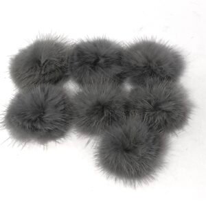 Pompom Pelúcia Cinza achatado  -4,5cm
02unid