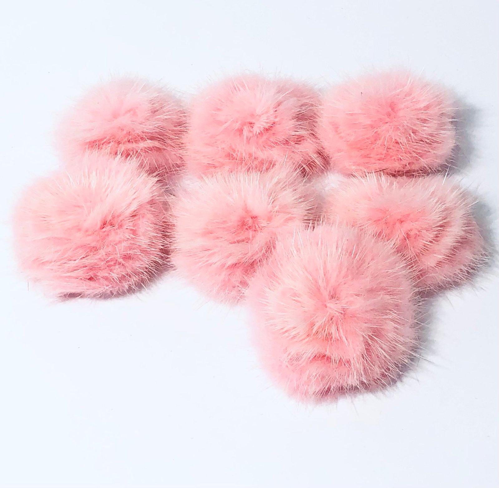Pompom Pelúcia achatado Rosa claro -3,0cm
05unid