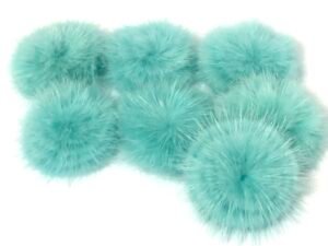 Pompom - Pelúcia Turquesa Achatado - 4,5cm - 02unid