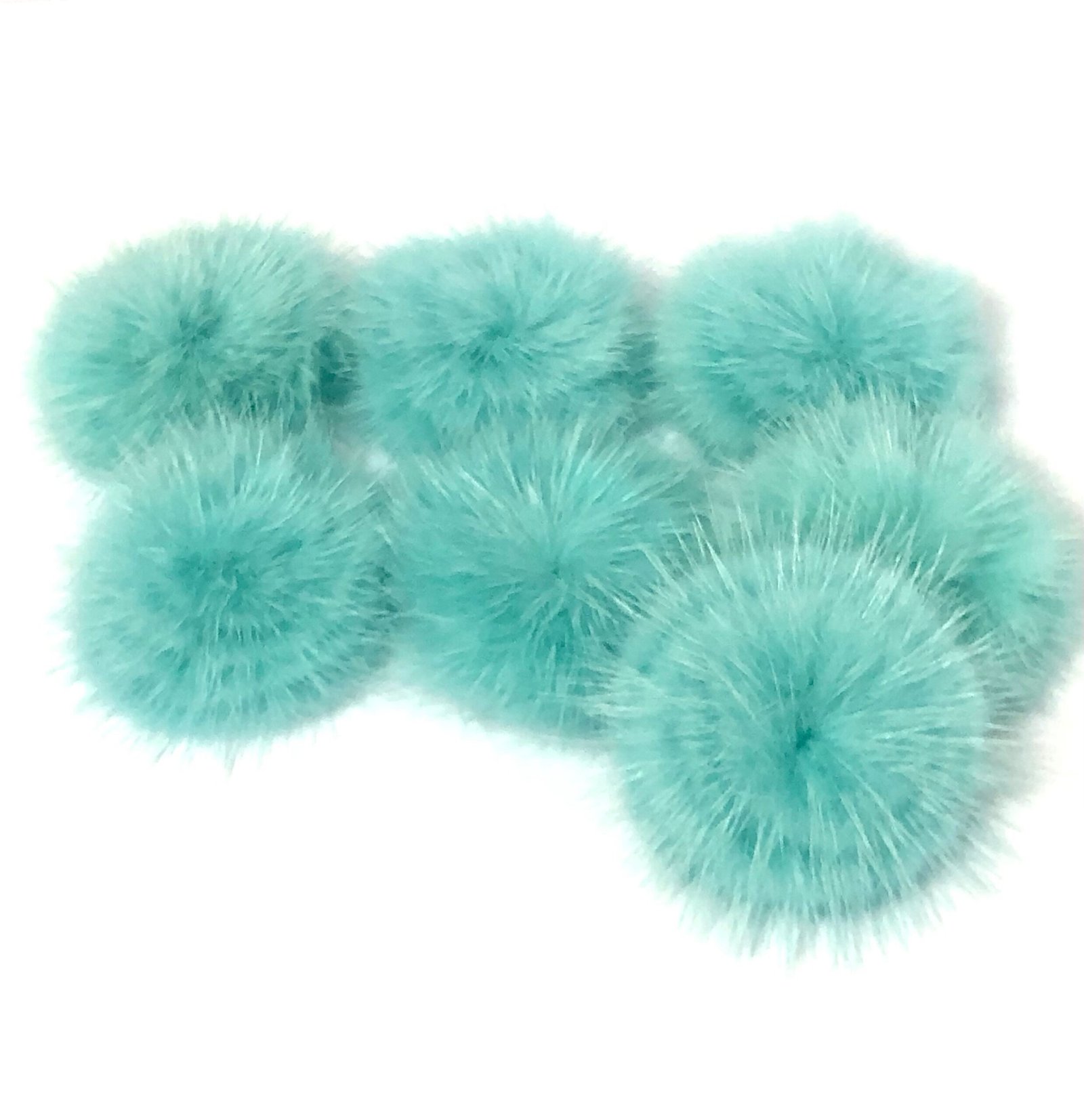 Pompom Pelúcia Turquesa achatado  -4,5cm
02unid