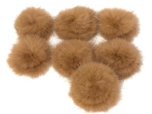 Pompom - Pelúcia Marrom Claro Achatado - 4,5cm - 02unid