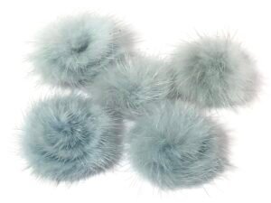 Pompom - Pelúcia Azul Claro Achatado - 4,5cm - 02unid