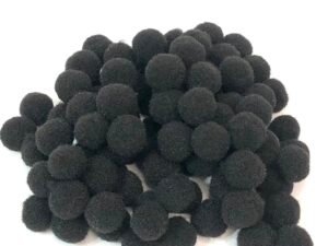 Pompom - Bolinha Preto - 10mm - Aprox 100unid