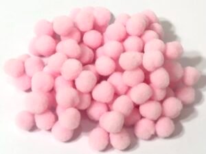 Pompom - Bolinha Rosa Bebê - 10mm - Aprox 100unid