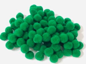 Pompom - Bolinha Verde Bandeira - 10mm -Aprox 100unid