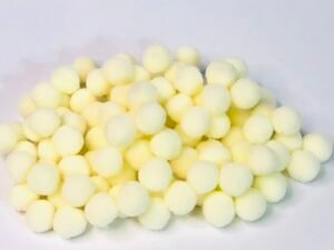 Pompom - Bolinha Amarelo Manteiga - 10mm - Aprox 100unid