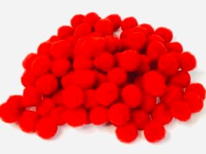 Pompom - Bolinha Vermelho - 10mm - Aprox 100unid