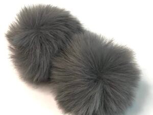 Pompom - Pelúcia Cinza - 05mm - 02unid
