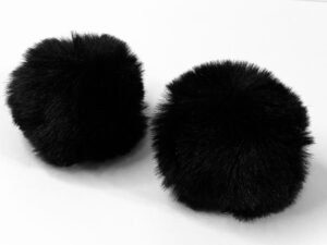 Pompom - Pelúcia Preto - 07mm - 02unid