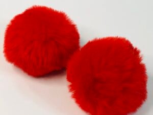 Pompom - Pelúcia Vermelho - 07mm - 02unid