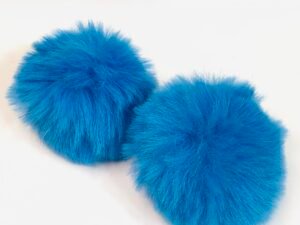 Pompom - Pelúcia Azul Claro - 07mm - 02unid