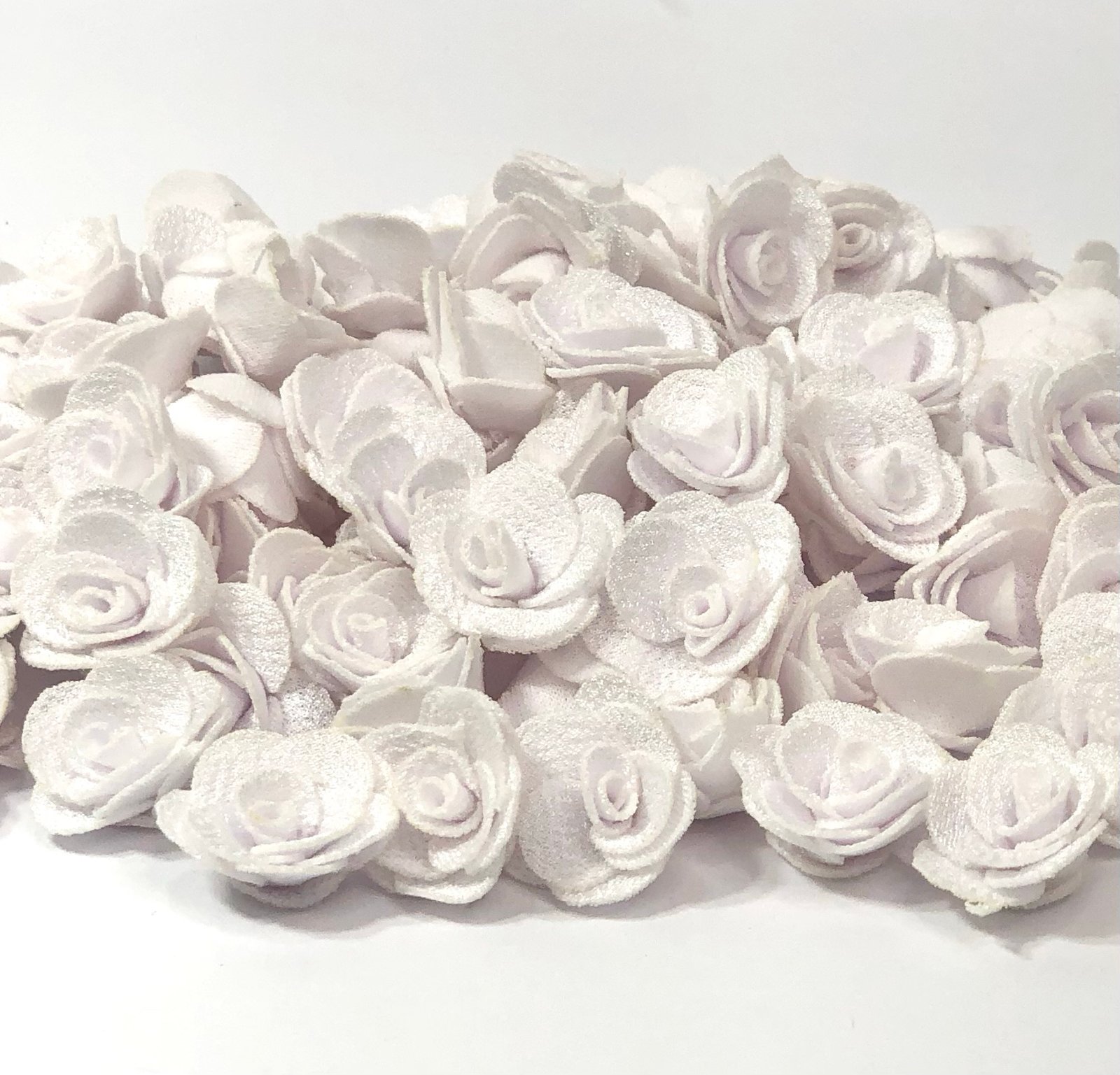 Flor Rosa Malha - Branco - 10unid