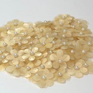 Flor organza - 2,5cm - Dourado - 10 unid.