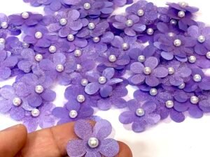 Flor Organza- 2,5cm - Lilás - 10 unid.