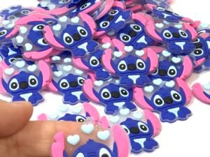 Aplique Emborrachado - Stitch - Azul - 4 unid.