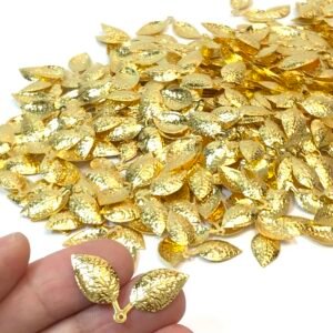 Folha dupla Metal dourado 1,5x3cm20unid
