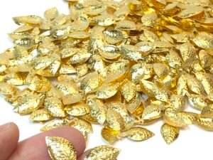 Folha Dupla Metal - Dourado - 1,5x3cm - 20unid