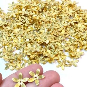 Tulipa Flor Metal dourado 1,2cm20unid