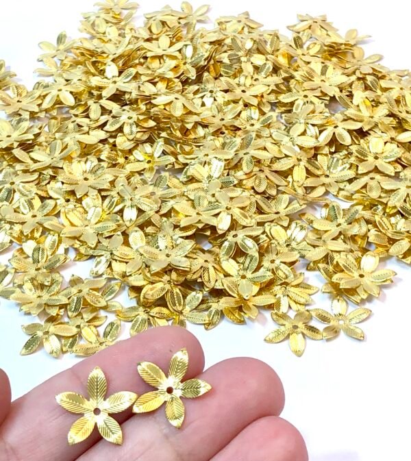 Tulipa Flor Metal dourado 1,2cm20unid