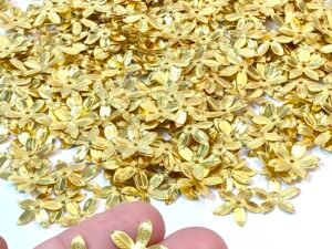 Tulipa Flor Metal - Dourado - 1,2cm - 20unid