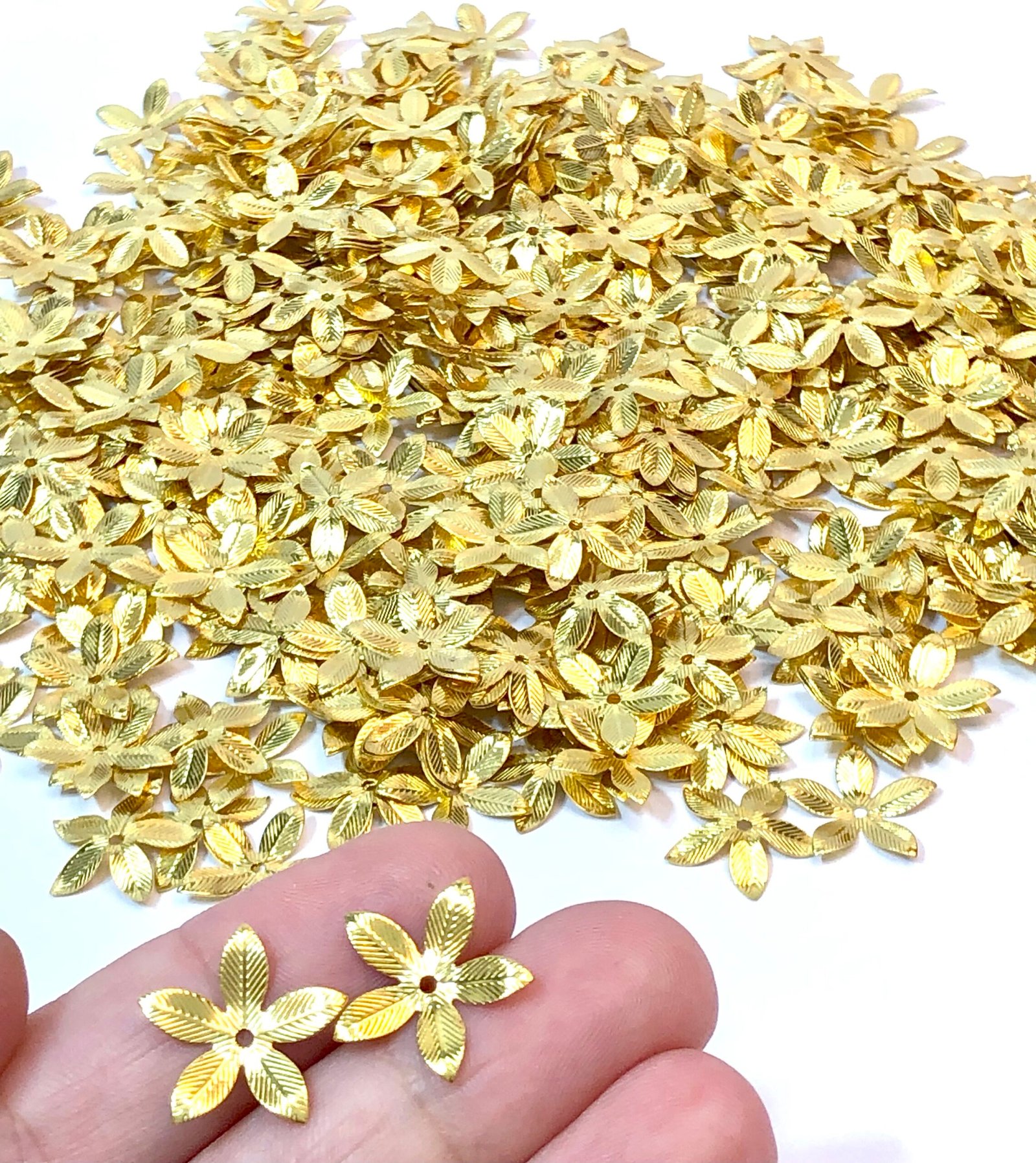Tulipa Flor Metal dourado 1,2cm20unid