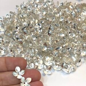 Tulipa Flor Metal Prateado 1,5cm20unid