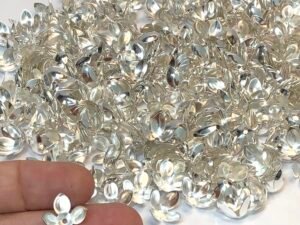 Tulipa Flor Metal - Prateado - 1,5cm - 20unid