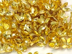 Tulipa Flor Metal - Dourado - 1,5cm - 20unid