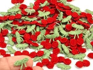 Aplique - Cereja Tecido 1,6x1,8 - 8 unid.