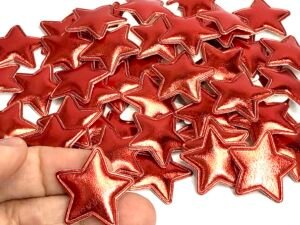 Aplique - Estrela - Vermelho - 10unid.