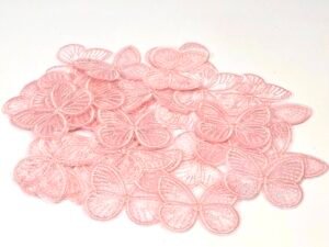 Borboleta Renda 4,5cm Rosa 4uni