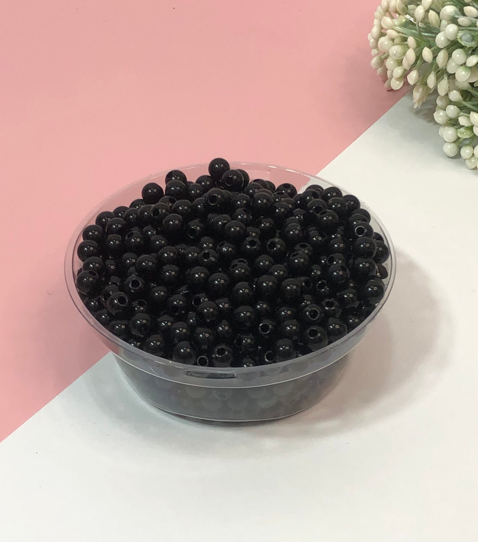 Conta Bolinhas 6mm - Preto (25g)