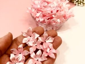 Aplique - Flor 26mm - Rosa Perolado - 20unid.