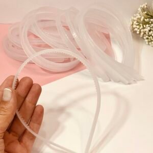 Tiara Dentinho Silicone Transparente 10mm 6 Unid