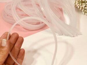 Tiara Dentinho Silicone Transparente 10mm 6 Unid