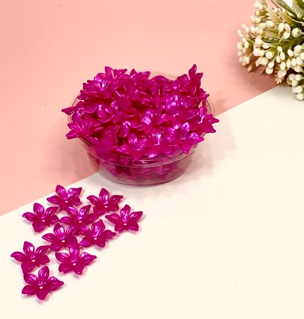 Flor 20mm - Rosa Pink Perolada - 12g (Aprox 40unid)