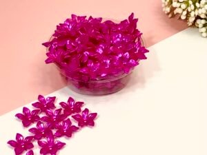 Flor 20mm - Rosa Pink Perolada - 12g (Aprox 40unid)