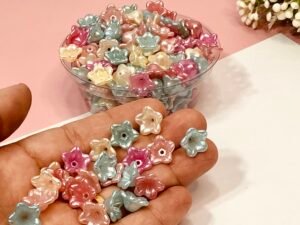 Flor Perolada - Coloridas - 1,2cm 15g (Aprox 56unid)