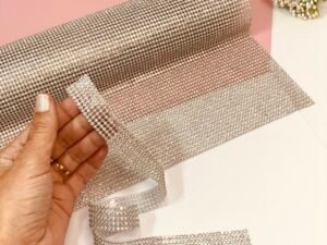 Manta 2x45cm Metal/Strass Prata