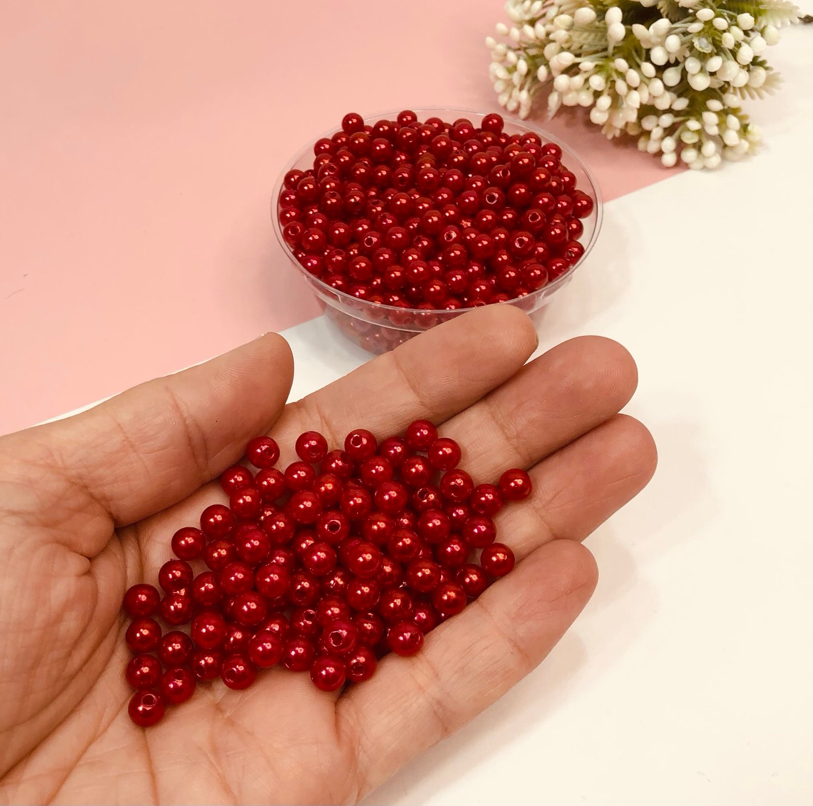 Pérola 06mm vermelho 25 gramas