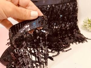 Lantejoula Franja - Preta