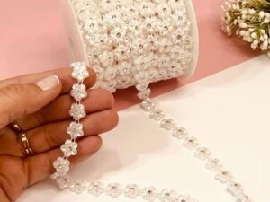 Fio Meia Pérola Flor - Branco - 10mm